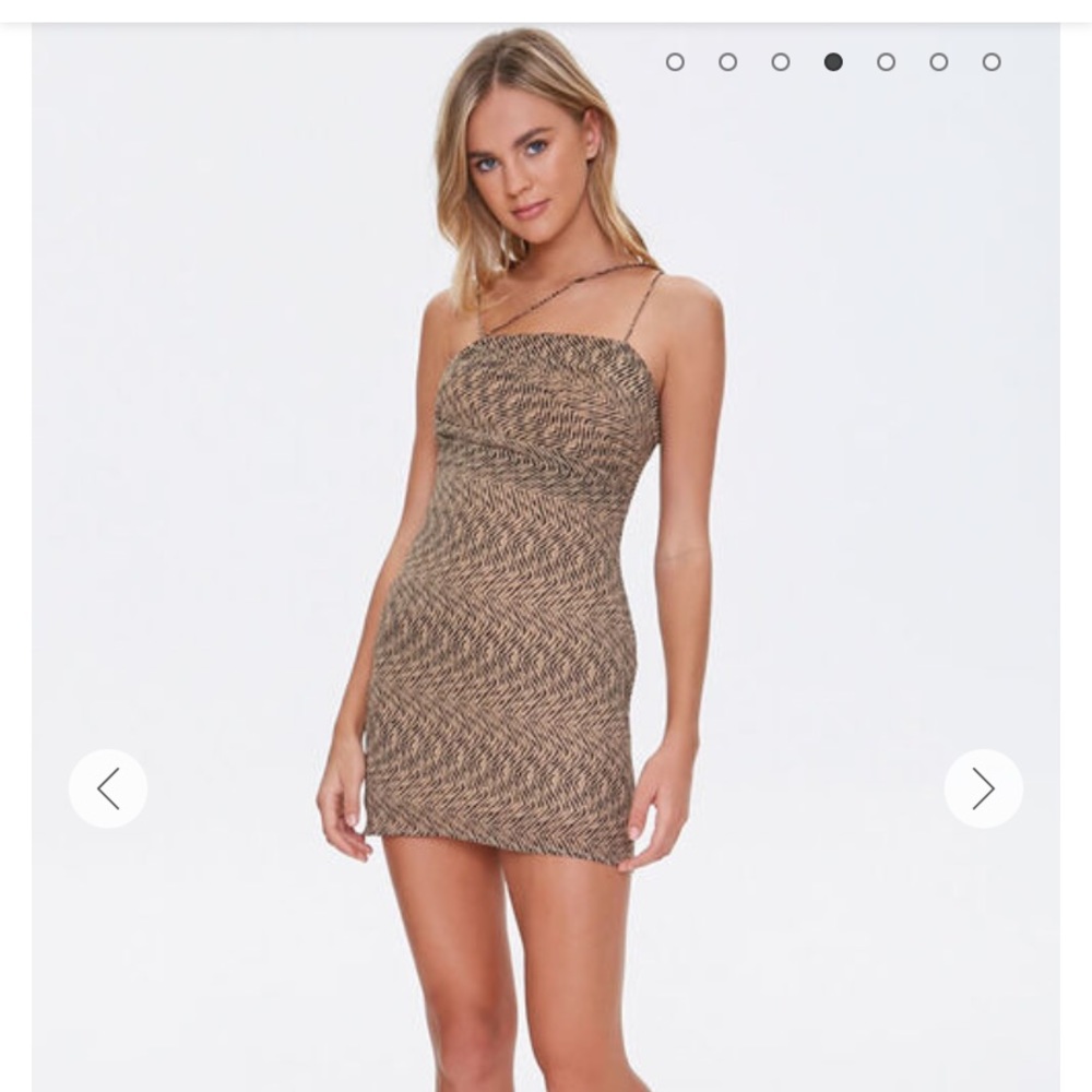 Forever 21 Brown/Black Striped Bodycon Dress